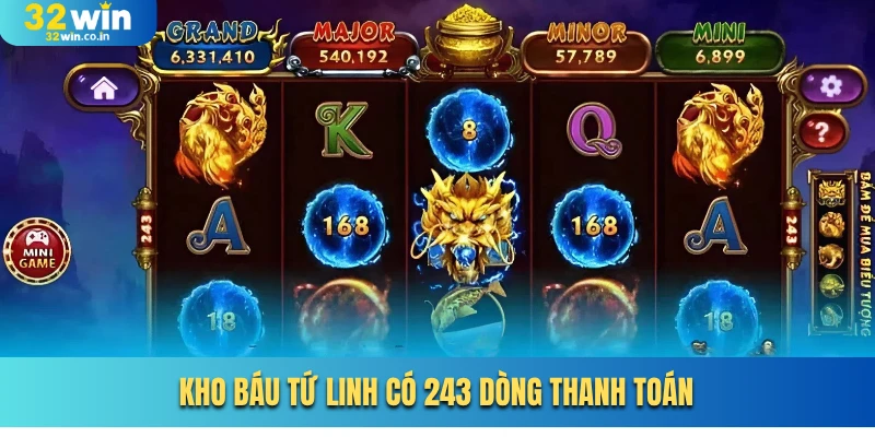 Kho báu tứ linh có 243 dòng thanh toán