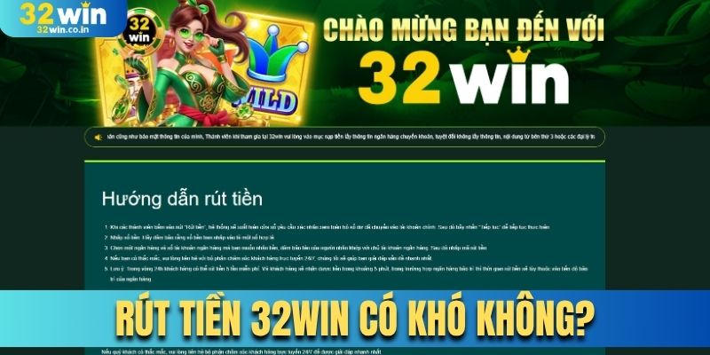 Rút tiền 32Win có khó không?