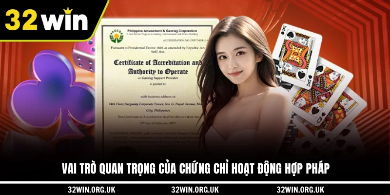 Vai trò quan trọng của chứng chỉ hoạt động hợp pháp